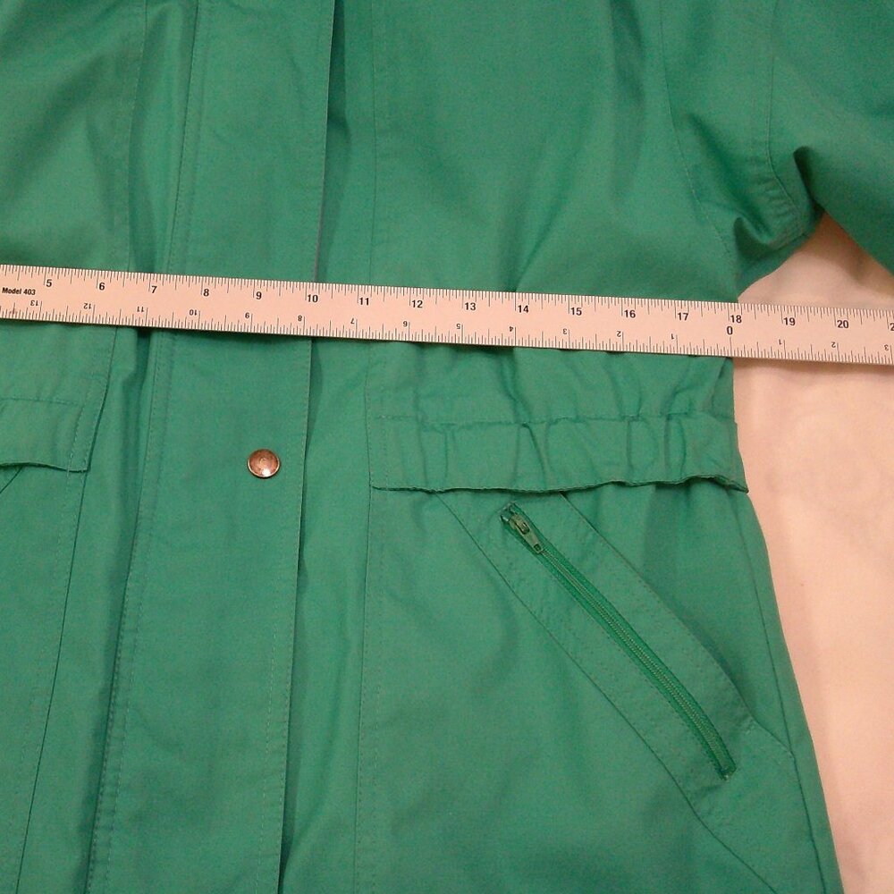 Womans Vintage 90's London Fog Windbreaker Rain Jacket Petite XS Teal Jacket - Picture 7 of 8